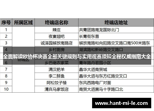 全面解读欧协杯决赛全部关键规则与实用观赛须知全程权威指南大全